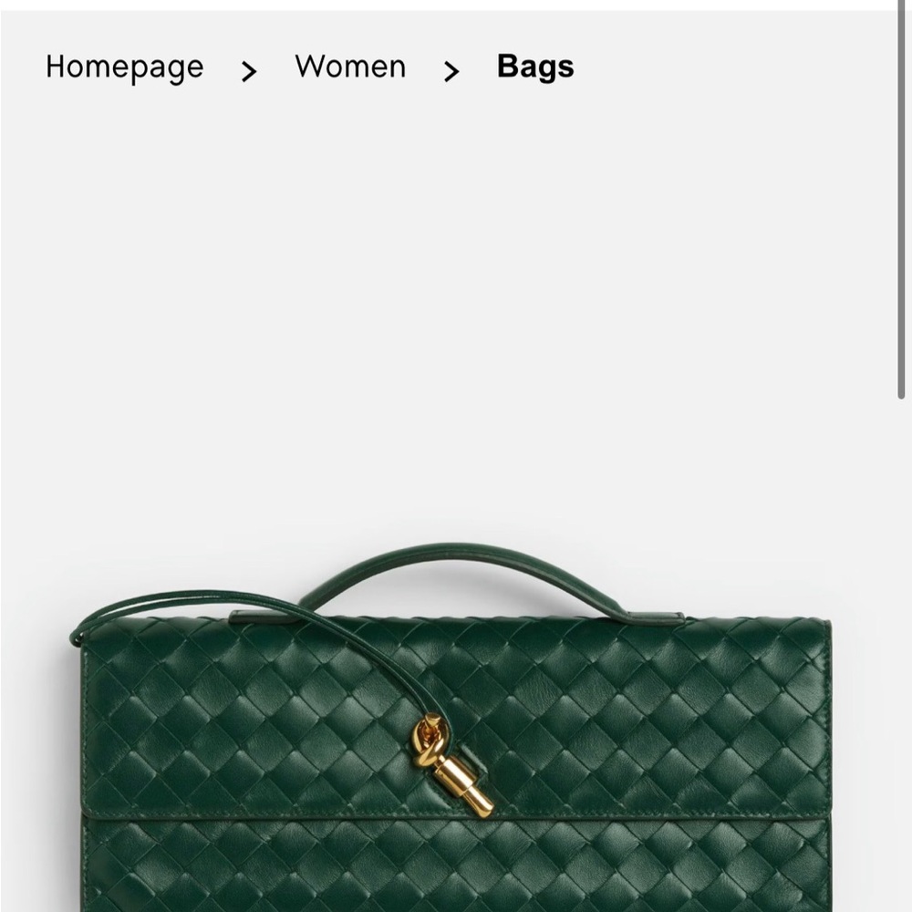 🥰 💚 Bottega Veneta Dark Jewel Green Andiamo Clutch - Picture 3 of 7
